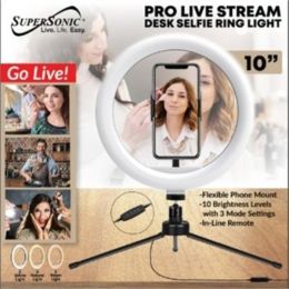 Supersonic PRO Live Stream 10" LED Table Top Selfie Ring Light